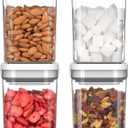 MR.SIGA 4 Pack Airtight Food Storage Container Set, BPA Free Kitchen Pantry Organization Canisters with One-handed Leak Proof Lids, 1L / 33.8oz, Medium, White (34 Ounce (Pack Of 4))