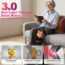 3-in-1 Red Light Therapy Knee Brace with 4 Vibration Massage Areas, 5000mAh Rechargeable Heated Knee Massager, 660nm&850nm Infrared Light Therapy Heated Device for Knee Elbow Shoulder Pain Relief