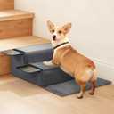 ROYALAY Stair Wedges for Small Dogs, Crystal Velvet Ramps for Dogs Over Stairs, Pet Ramp to Get on Bed with Strong Support for Injured & Aged Pets, 4 pcs