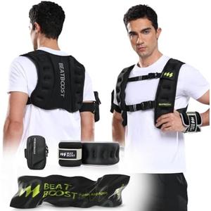 Weighted Vest Men BeatBoost 10lb/15lb/20lb/25lb/30lb/35lb/40lb Weight Vest with Ironsand for Strength Training Running Walking Workout