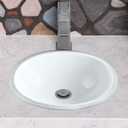 Monarch Abode Bathroom Sink – 17-Inch Oval Drop In Bathroom Sink, Top Mount Hand Hammered Classic White Vanity Sinks for Countertop, Powder Room, Guest Bath or Restroom, Drop in Sinks for Bathrooms