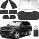 TINGLU 8PCS Window Shades for Jeep Grand Cherokee 2022-2025(Not for Grand Cherokee L&Jeep Cherokee) Accessories Car Side Full Windows Rear Windshield Sun Shade Camping Sun UV Rays Privacy Protection