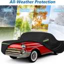 Waterproof Car Covers for Chevrolet Bel Air/150/210 1950-1957 Sedan/Coupe/Hardtop, 420D Oxford Cloth Sun Heat Protection Outdoor Full Covers with Driver Side Zipper Windproof Heavy Duty All Weather