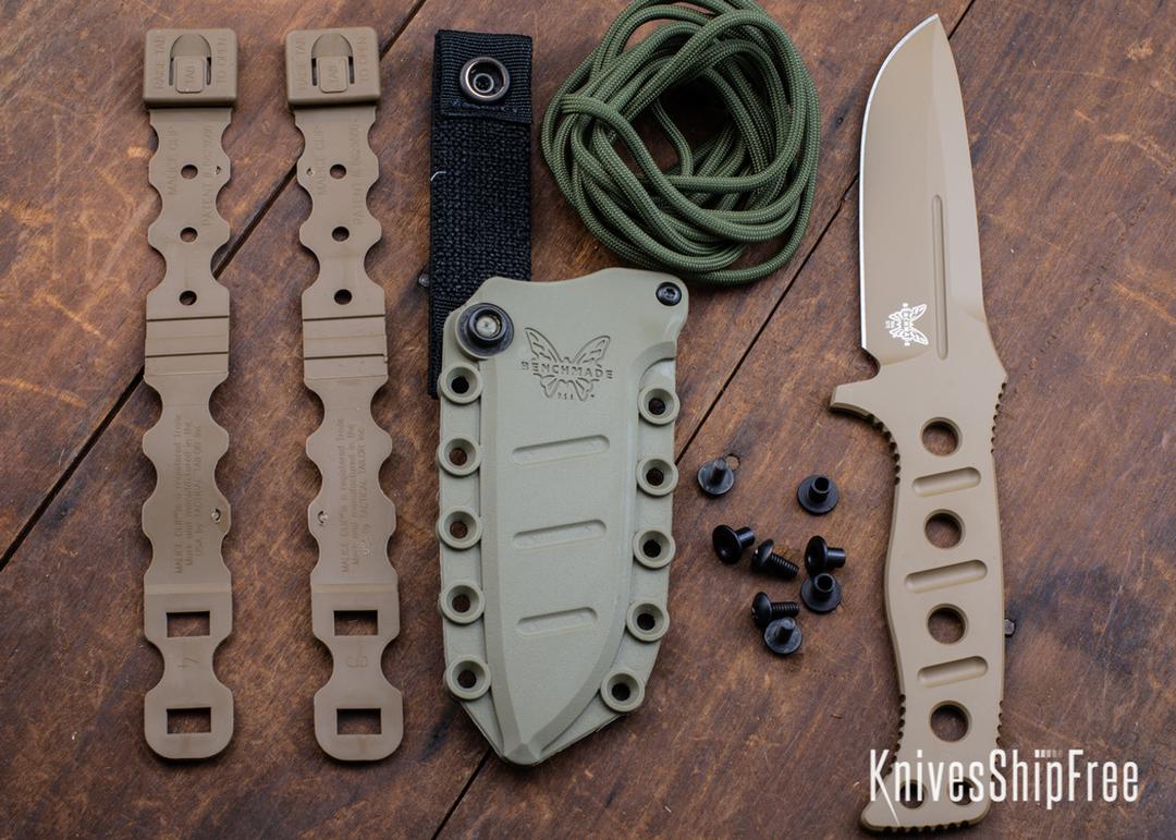 Benchmade Knives: 375FE-1 Adamas Fixed Blade - CPM CruWear - Flat Earth Cerakote