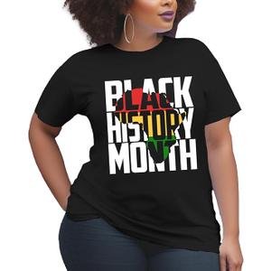 Black History Month Shirt for Women Africa Map Tshirt African-American Tee Shirts (X-Large, Pink)