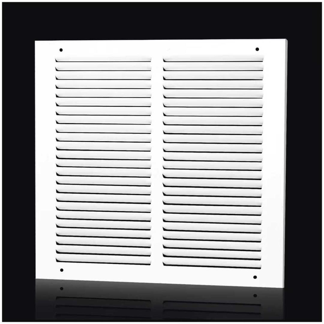 12x12 Return Air Vent Cover for 12 x 12 Inch Duct Opening,12x12 Air Return Grille for Wall or Ceiling,Solid Steel HVAC AC Cold Air Return Vent Cover Without Filter Housing,Outer Size:13.75"X13.75"
