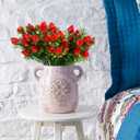 DOITOOL 10 Pcs Artificial Strawberry Stems 10.6 Inch Faux Strawberry Branches for Home Decoration Wedding Party DIY Floral Arrangements and Table Centerpieces