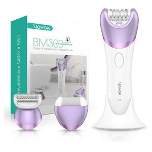 VOYOR Epilator for Women, Cordless Epilators Hair Removal for Women, 3 in 1 Hair Removal Device for Leg Arm Face with 30 Tweezers, Rechargeable Wet & Dry Electric Lady Shaver & Trimmer BM300 (Purple)