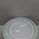 COOK WITH COLOR Mixing Bowls with Lids - 12 Piece Plastic Nesting Bowls Set includes 6 Prep Bowls and 6 Lids, Non Slip Bottom and Embossed Design - Microwave Safe (Mint)