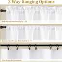2 x Lecloud White Valance for Window Curtains 12 Inch Length, Light Filtering Modern Small Kitchen Curtain, Short Burlap Farmhouse Drapes with Rods Pocket for Cafe Bedroom Camper Cabinet, 60" W x 12" L