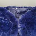 Jadive Faux Fur Shawl Wraps for Women with 2 Rhinestone Brooches Wedding Bridal Faux Fur Cape Stoles Coat Jacket (Blue)