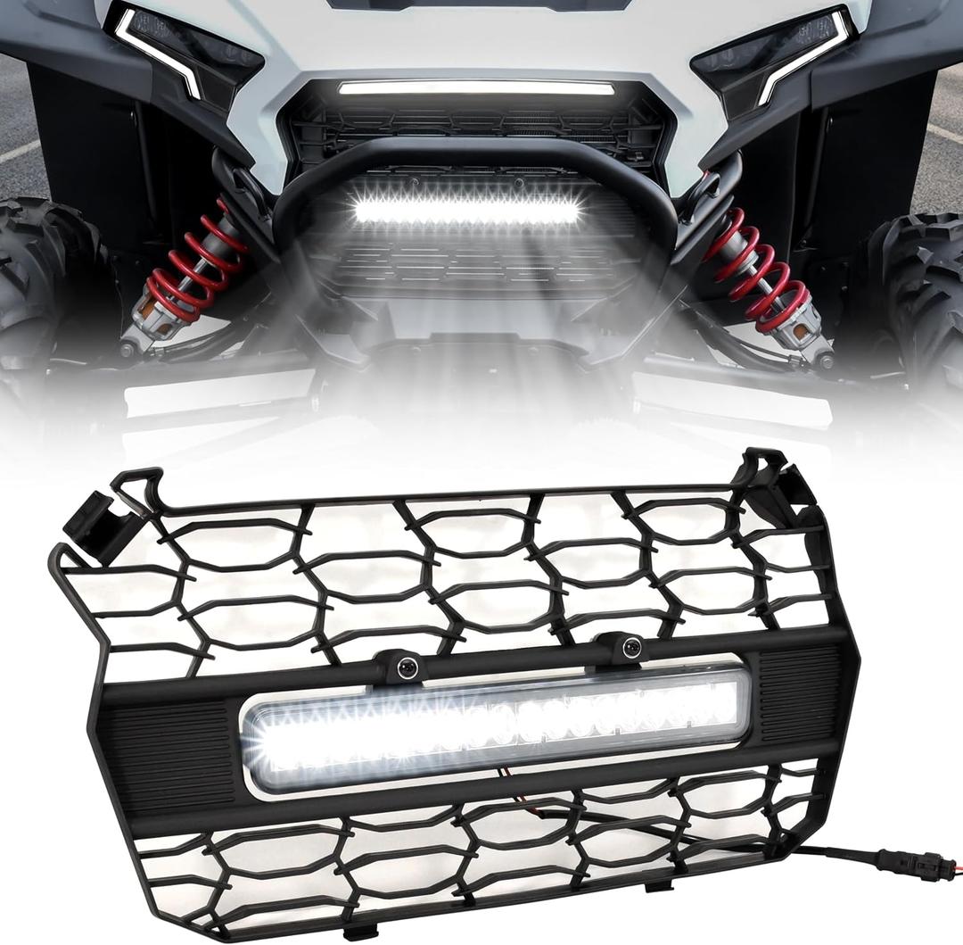 Front Mesh Grill with Light for Polaris RZR XP XP4 1000 2024-2025