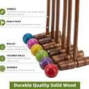 Pointyard 32’’ Six Player Croquet Set, Regulation [Vintage Archaize] Croquet Set with Wooden Mallets/Colored Ball/Wickets/Stakes for Adults/Teenagers/Family-Perfect for Lawn/Backyard Game/Park