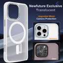 Newfuture Designed for iPhone 16 Pro Case with Magnetic [13 FT Military Drop Protection] [Compatible with Magsafe] Slim Translucent Matte Shockproof with Anti-Fingerprint Phone Case,Frosted White
