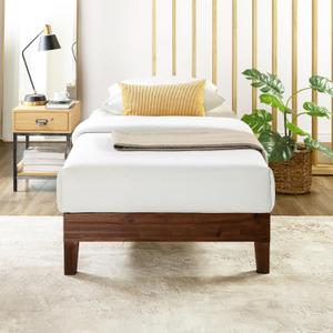Mellow Naturalista Grand - 12 Inch Solid Wood Platform Bed with Wooden Slats - No Box Spring Needed - Twin (Espresso)