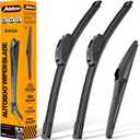 AUTOBOO 26"+16" Windshield Wipers with 12" Rear Wiper Blade Replacement for Toyota RAV4 2019 2020 2021 2022 2023-2025,Mazda 5 2015 2014 2013 2012 2011 2010-2006 -Original Factory Quality (Pack of 3)