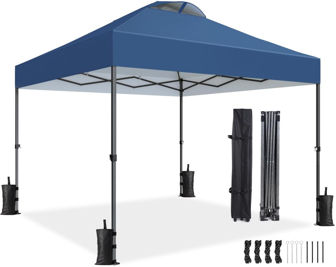 Pop Up Canopy Tent Canopy Outdoor Party Sun Shade Tent Portable Gazebo for Beach Camping Events (Navy Blue)