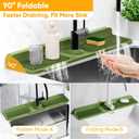 24'' Longer Faucet Mat for Kitchen Sink Splash Guard[7 Slope Fast Self-draining][Snap Lock Fit] Kitchen Sink Faucet Mat Splash Guard Kitchen Sink Area Water Splash Guard Behind Faucet Draining Mat