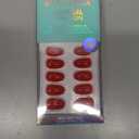 BTArtbox Press On Nails Short - Red Press on Nails, Short Oval Fake Nails with Nail Glue, Natural Reusable Glue On Nails in 16 Sizes Soft Gel Nail Kit, Mulled