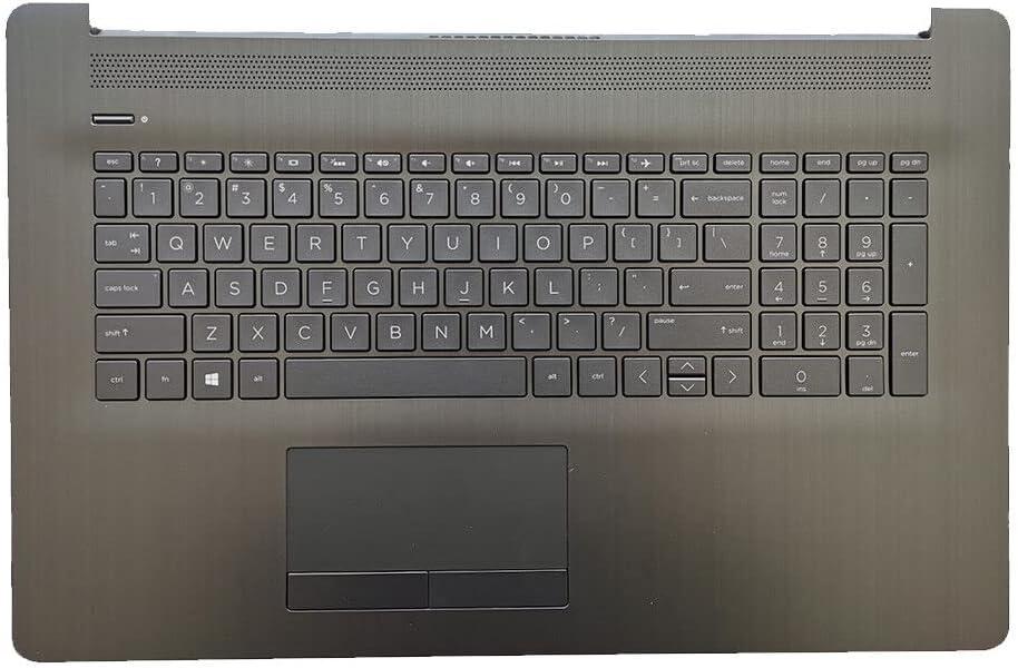 Replacement Laptop Upper Case Palmrest Backlit Keyboard Non-PTP Touchpad Assembly Part for HP 17 by/CA L22749-001 Gray