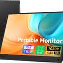 HotYeah Portable Travel Monitor, 15.6-in 1080P FHD Laptop Monitor USB-C HDMI External Computer Display FreeSync IPS w/Kickstand, Extra External Screen for Laptop PC Mac Phone Tablet Switch PS5 Xbox