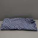 K MASANIJI 100% Cotton Navy Blue Plaid Ruffled Table Cloth Round Cover, Dia.70 in Farmhouse Checker Gingham Vintage Decorative Tablecloth (Navy Blue/White Plaid, Dia.70 inches)