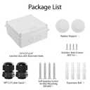 LeMotech Junction Box, Electrical Box IP65 Water Resistant Dustproof ABS Plastic Project Enclosure for Electronics White 5.9 x 5.9 x 2.8 inch