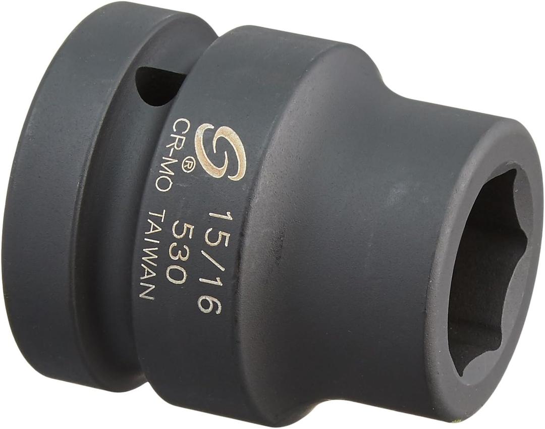 Sunex 530 1" Drive Standard 6 Point Impact Socket 15/16"