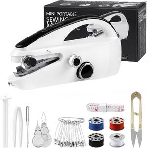 Handheld Sewing Machine,Portable,Mini Sewing Machine,Easy to Use,Fast Sewing Speed,Suitable for Sewing Clothes,Fabric,DIY Home Machine for Beginners (white)