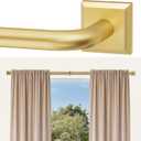 Adjustable Blackout Curtain Rods 16-28 Inch,1 Inch Diameter Heavy Duty Wrap Around Steel Drapery Rod for Small WindowsDoors, Gold
