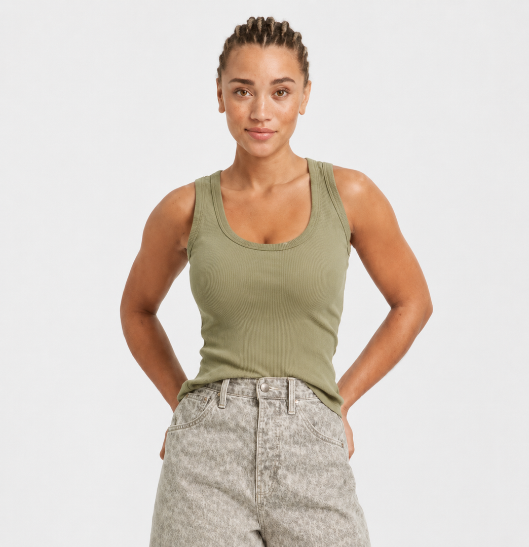 Women's Slim Fit Tank Top - Universal Thread Olive Green, Size S