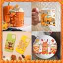 UV DTF Cup Wraps for 16 oz - 18 Sheet Fall UV DTF Transfer Stickers, Fall Cup Wraps for Glass, Harvest Waterproof Decals, Autumn Festival DIY Crafts for Family
