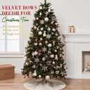 24 Pcs Deep Brown Velvet Bows Ornaments for Christmas Tree, Vintage Rustic Velvet Christmas Bows Tree Decorations, Indoor Home Decor for Wreath Mantle Gift Wrap Holiday Decor, 3/8'' W, 5 * 7 inch