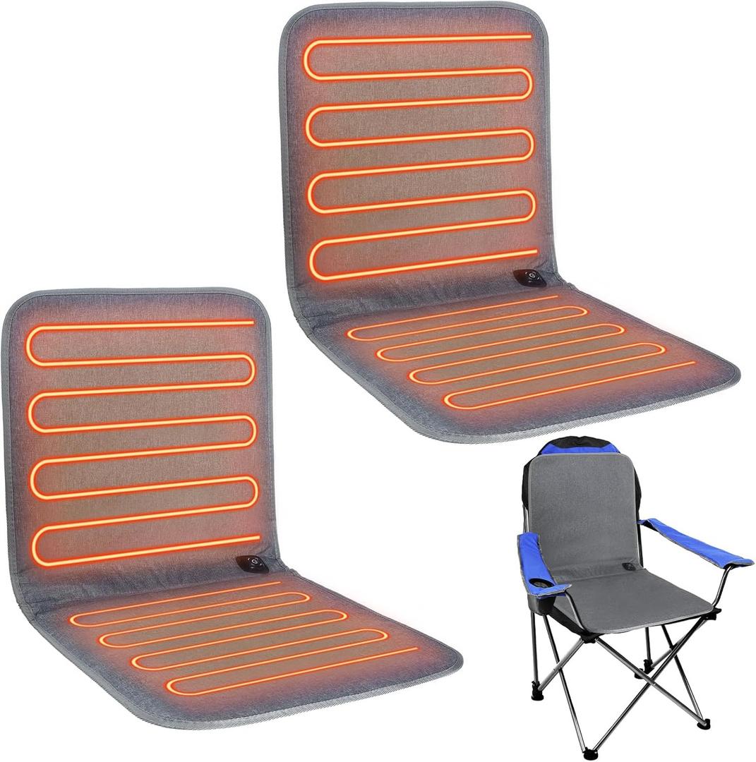 Wenqik USB Portable Heated Seat Cushion 17.72"x17.72" Stadium Seat Cover 3 Mode Adjustable Heated Seat for Outdoors with Back Support Heating Pad for Chair at Work Office Bench