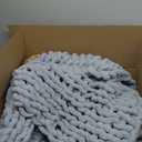 Soft Chunky Knit Blanket, 60X80 in Handmade Thick Chenille Yarn Throw Without Shedding & Raveling, Aesthetic & Cozy Home Decor with Couch Sofa Bed, Gift Pack, Airy Blue