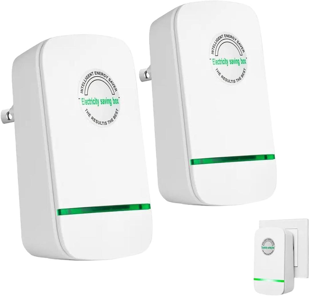 New Universal Energy-Saving Box, Reduce Electricity Bills, Plug-and-Play, Power Factor Corrector for Home and Office Use (2Pcs)