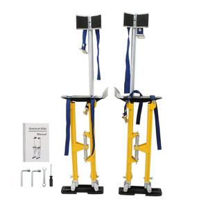 Adjustable Drywall Stilts 24-40 Inch Aluminum Alloy Stilts for Painting or Cleaning Yellow