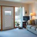 Thermal Door Curtain Fits Doors Size 32.5"x82"Curtain Size 35.5"x84", Magnetic Insulated Curtain Side Open, Visible Panels,Keep Warm in Winter Cool in Summer,Diamond Pattern,Gray