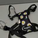 VavoPaw Dog Seat Belt, Safety Vest Dog Car Harness with Adjustable Buckle Dog Seat Belt for Vehicle Nylon Pet Safety Seat Belts Heavy Duty(L, Black Daisy) (L (Chest: 22-32.3", Neck: 16.9-26"))