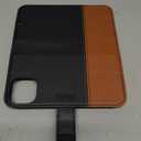 TUCCH Wallet Case for iPhone 15 5G, [RFID Blocking] 4 Card Slot Holder Kickstand [Shockproof TPU Interior Case], PU Leather Magnetic Flip Cover Compatible with iPhone 15 6.1" 2023, Black & Brown