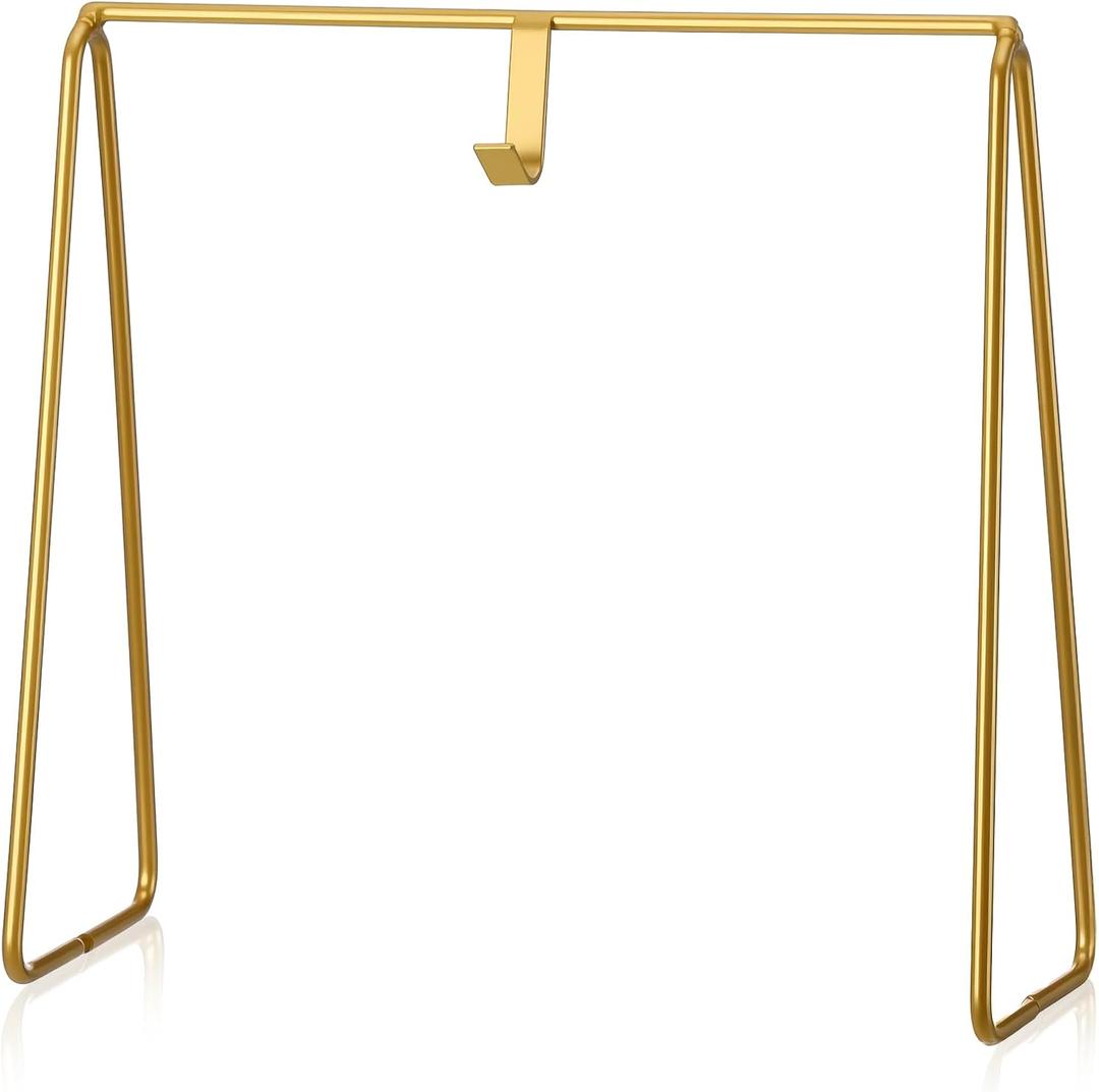 Gallery Art Stand for Round Top Black Metal Display Stand 9 Inch Mini Gallery Art and Charm Decoration for Holiday Party Decor Supply Gift (Gold)