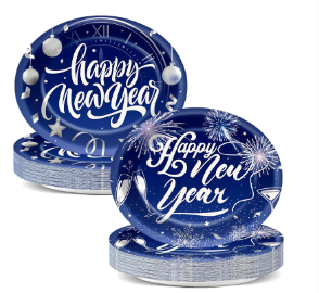 Qyeahkj 50 PCS Patriotic Oval Paper Plates Large 11 Disposable 4th of July American Flag Party Decorations Independence Day Supplies Favor for Veterans Election Day Memorial Day Party Tableware Set