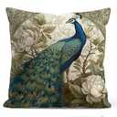 YOU FOUND ME William Morris Inspired Peacock Pillow Cover 18x18 Inches - Vintage Floral Art Throw Pillowcase - Farmhouse Decor for Couch, Sofa, Bed - Living Room Home Decor Gift (Peacock)