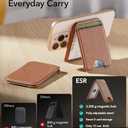 ESR Upgraded for MagSafe Wallet, 5 Card Holder, RFID Blocking, Magnetic Wallet for iPhone with Adjustable Stand, Slim for iPhone 17/16/15/14/13/12 Series, Not for 13/12 Mini, Brown