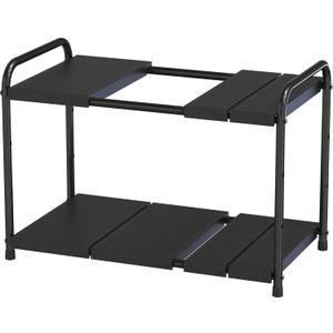 DecoBros Under Sink 2 Tier Expandable Shelf Organizer, Black