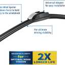 26''+20'' Front Windshield Wiper Blades Compatible with 2018-2021 Toyota Camry 2008-2019 Toyota Highlander OEM QUALITY Premium All-Season Automotive Replacement Wipers (Pack of 2)