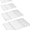 P&P CHEF Baking Cooling Rack Set for Cooking Roasting, 4-Piece Stainless Steel Wire Racks for Oven Use, Healthy & Dishwasher Safe, Rectangle, 8.6 + 9.7+ 11.6 + 15.3 Inch