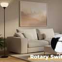 LALISU Floor Lamp, Standing Lamps with White Plastic Shade, Led Floor Lamp Rotary Switch Floor Lamps Modern Industrial Lamp, Tall Lamps for Living Room Bedroom Office Dining Room (All Black)