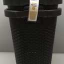 Mind Reader 60L Slim Laundry Hamper, Clothes Basket, Lid, Wicker Design, Plastic, 17.65"L x 13.75"W x 24.15"H, Black