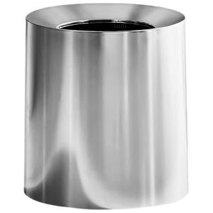 Sleek Metallic Silver Waste Basket - Stainless Steel Look Garbage Container - Spill Proof Trash Can - 8L / 2.1 Gallon Capacity - Modern Garbage Pail - Futuristic Minimalist Style for Bedroom Living Room